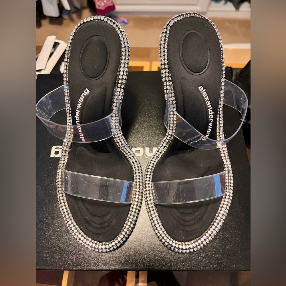 Alexander wang PVC crystal Embellishment Slides